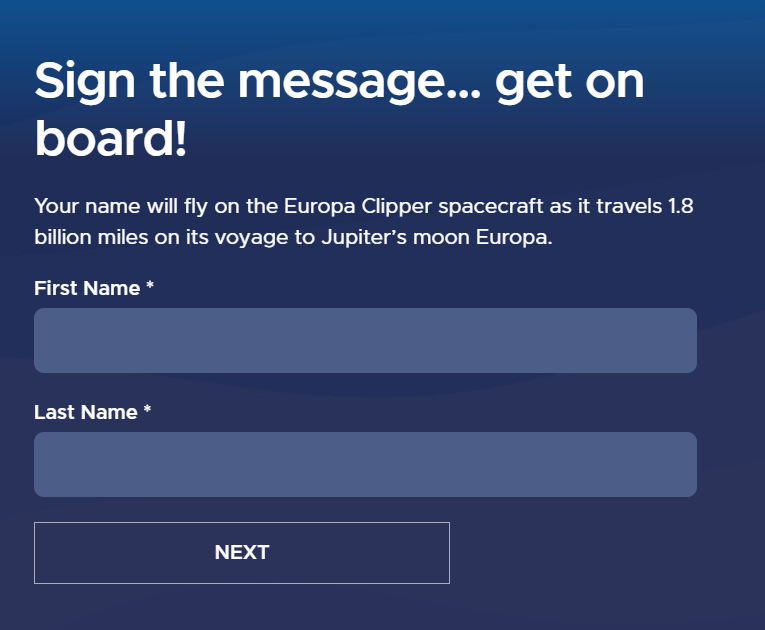 NASA відправить на супутник Юпітера імена усіх охочих. Ось як можна зареєструвати своє